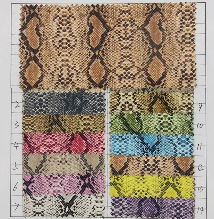 Factory wholesale flower snake leather pvc synthetic leather fabricleather care car seats