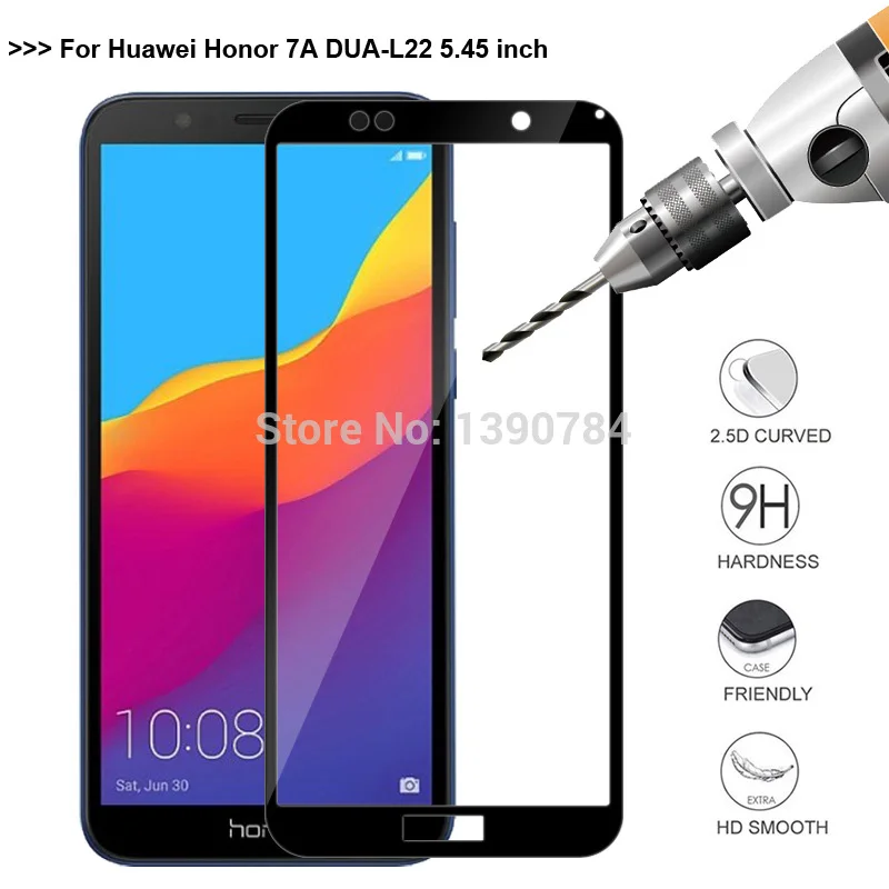2.5D полное покрытие закаленное Стекло для huawei Honor 7C Pro 7A 10 9i играть Экран протектор