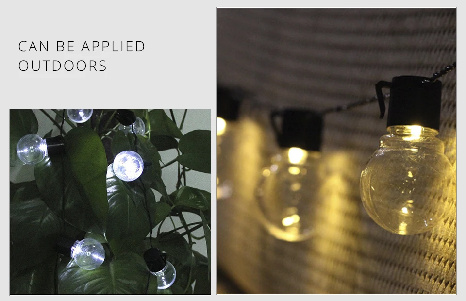 Festoon LED Globe Fairy String Lights Christmas Garland 20 LED String Light Balls Bulb Outdoor Wedding Garden Party Decoration (13)