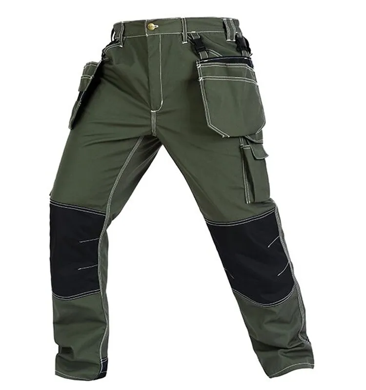 Bauskydd высокое качество полихлопок мужские Мульти-накладные карманы рабочая одежда, штаны ремесленники работы брюки