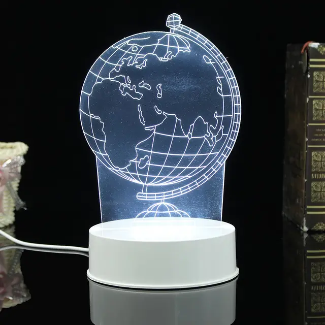 3d earth acrylic led night light map globe nightlight desk table lamp bedside lamp child kids