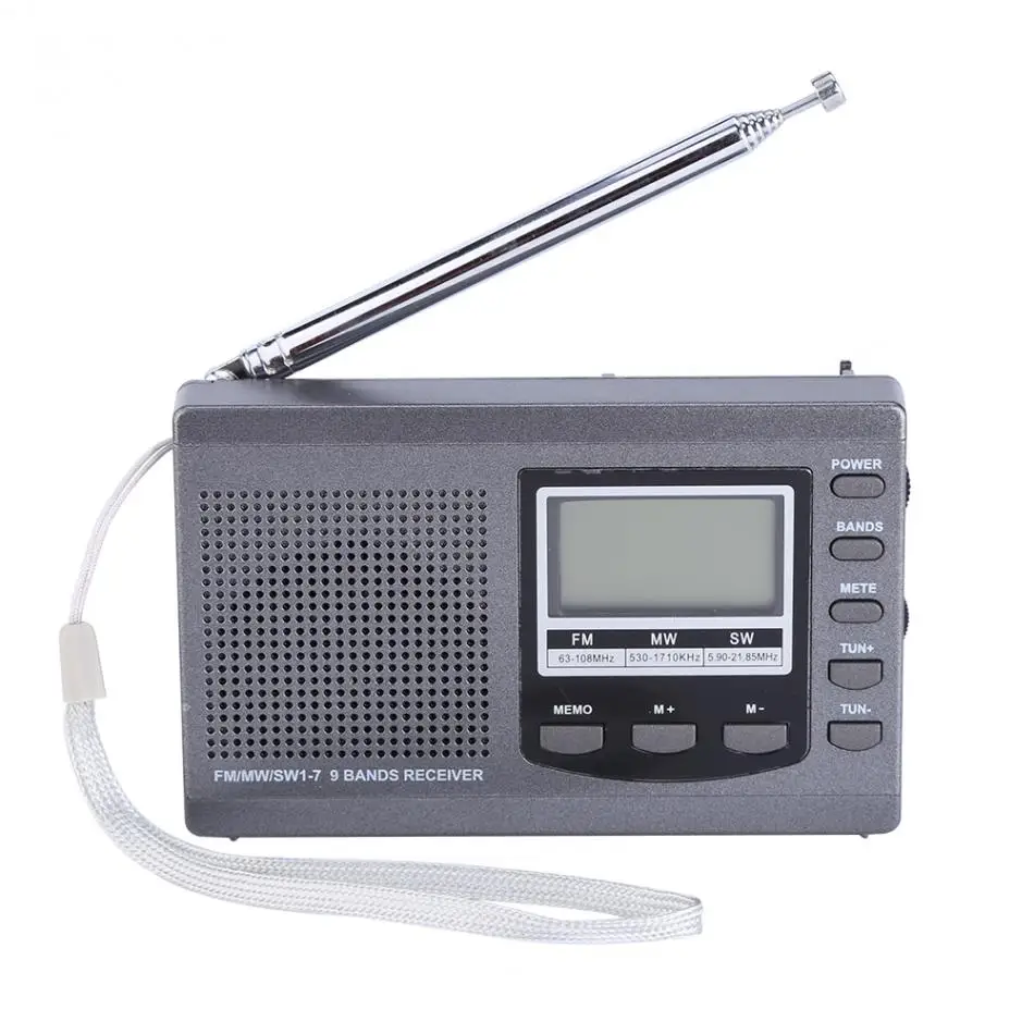 Портативный мини FM радио DSP FM/MW/SW приемник аварийное радио с цифровой антенной FM приемник Suppor динамик+ наушники
