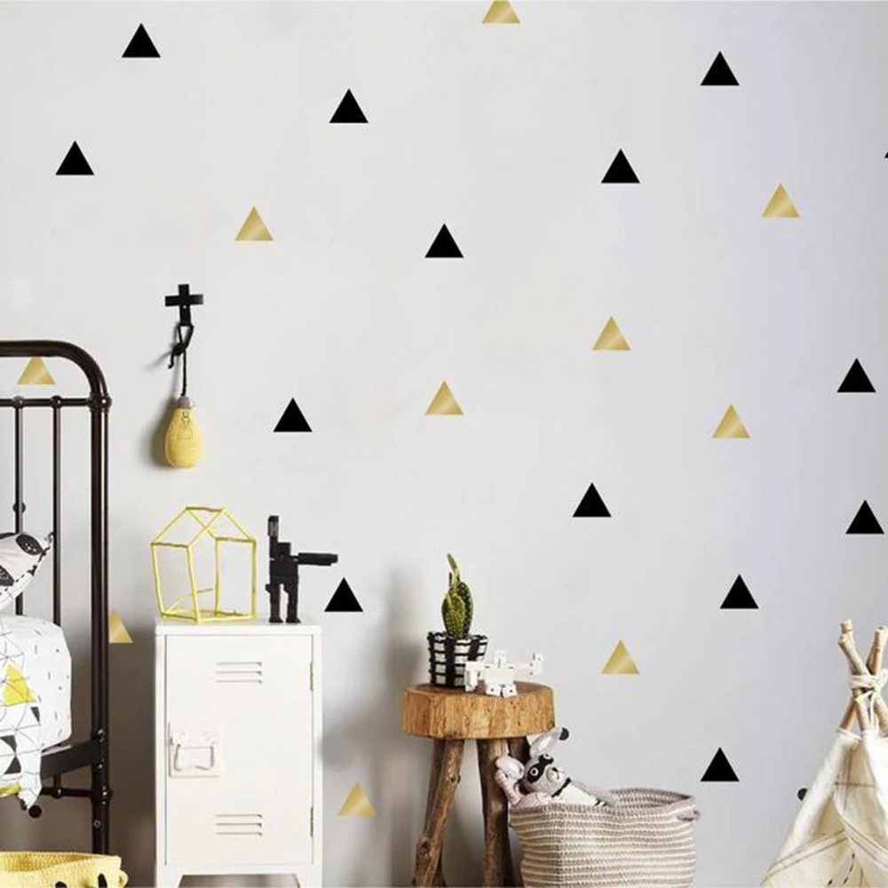 Cartoon Triangles Wall Sticker Kids Room Nursery Nordic Triangles Pattern Wall Decal Bedroom Playroom Classroom Vinyl Decor (3)