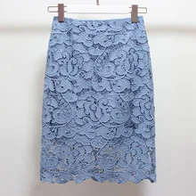 Высокая талия bodycon юбка летние кружевные юбки модные женские большой размер; элегантные кружевные бюст юбка одежда пакет бедра юбка карандаш