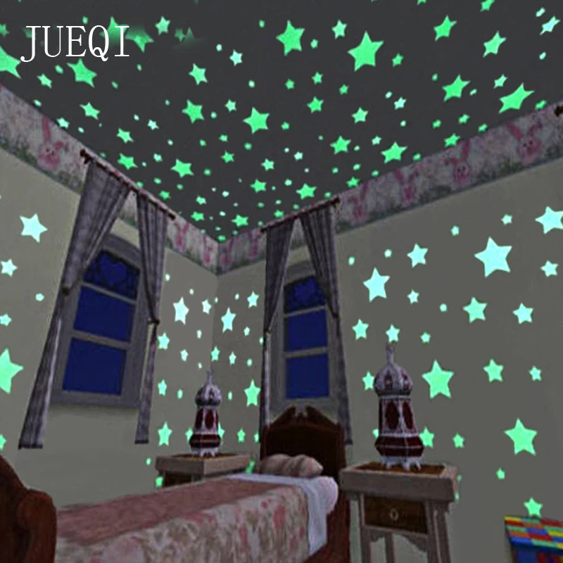

3D Glow In The Dark Glow Stickers Coloful Starry Sky Luminous Fluorescent Star Night Light Switch Wall Stickers For Kids Room