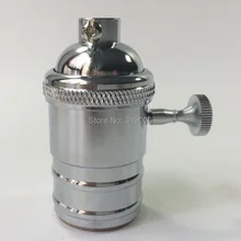 5 шт. E26/E27 Винт латунный держатель для лампы с вкл/выкл переключатель ручка в хром