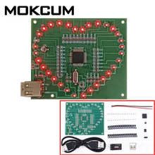Набор для творчества SMD светодиодный светильник-вспышка в форме сердца, лампа-вспышка с кабелем USB, электронные компоненты, светодиодный светильник-вспышка
