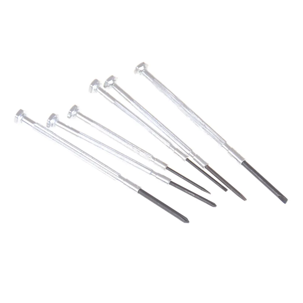 6Pcs/Set Wholesale Phillips & Flat Head Tool Precision Jewlery Watch Clock Screwdrivers Set Kit