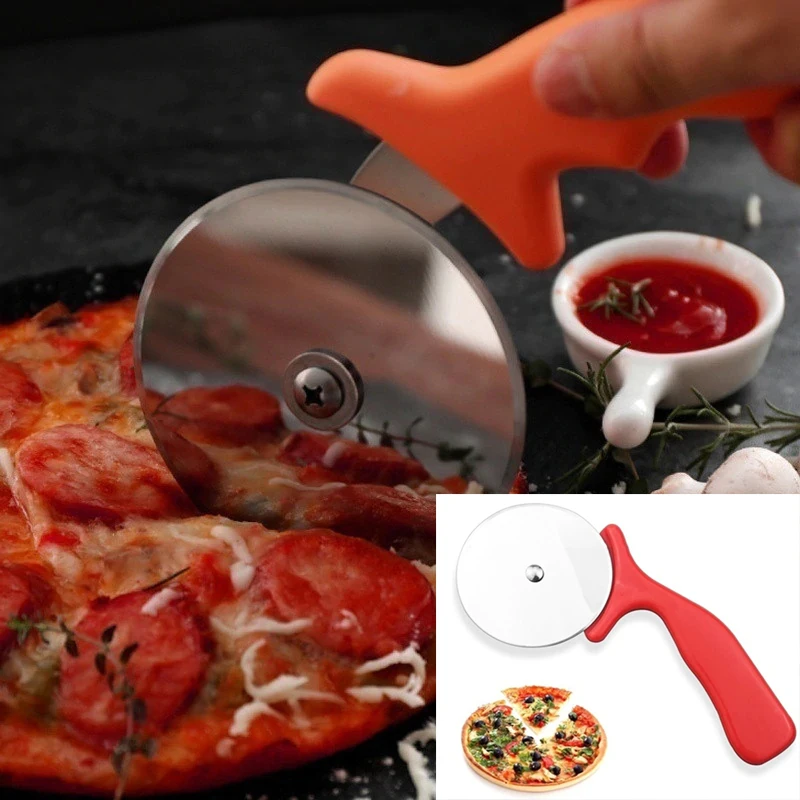 

Kitchen Accessories Stainless Steel Cutter Pizza Knife Cake Wheel Scissors Suitable for Pizza Pie Waffles and Dough Cookies