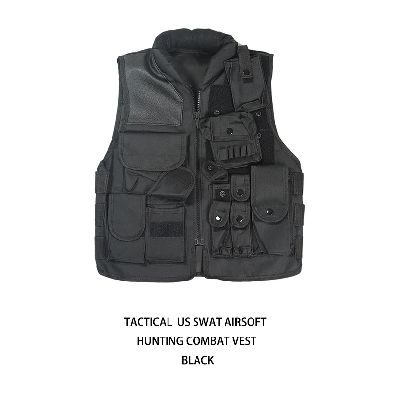 

TACTICAL US SWAT AIRSOFT HUNTING COMBAT VEST BLACK
