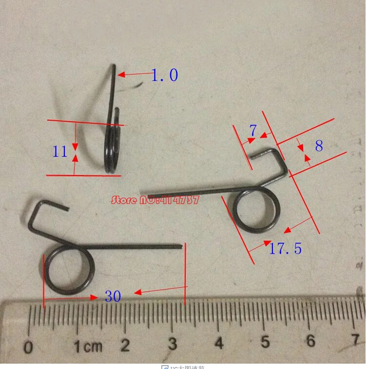 10pcs Spring steel torsion springs 1.0mm wire tensioning torsion spring