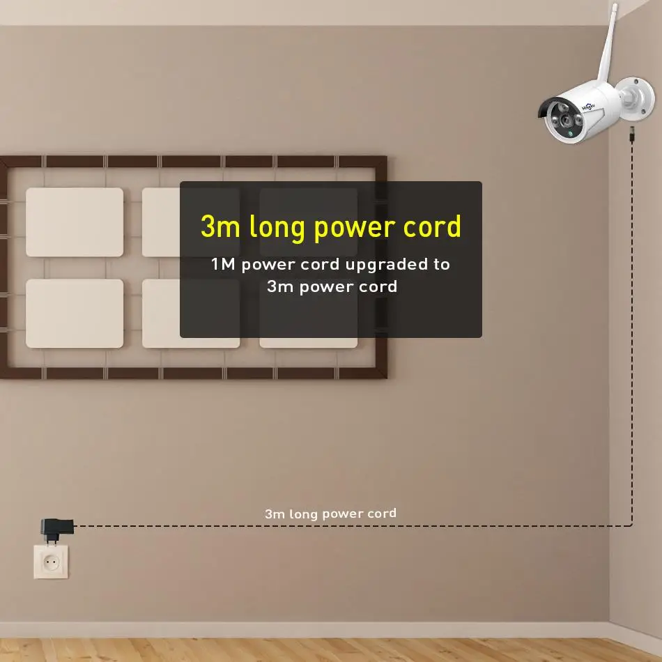 Hiseeu 4CH 1080P Wireless CCTV Camera System Wifi 2pcs 2MP Metal Waterproof IP Camera Outdoor Secur