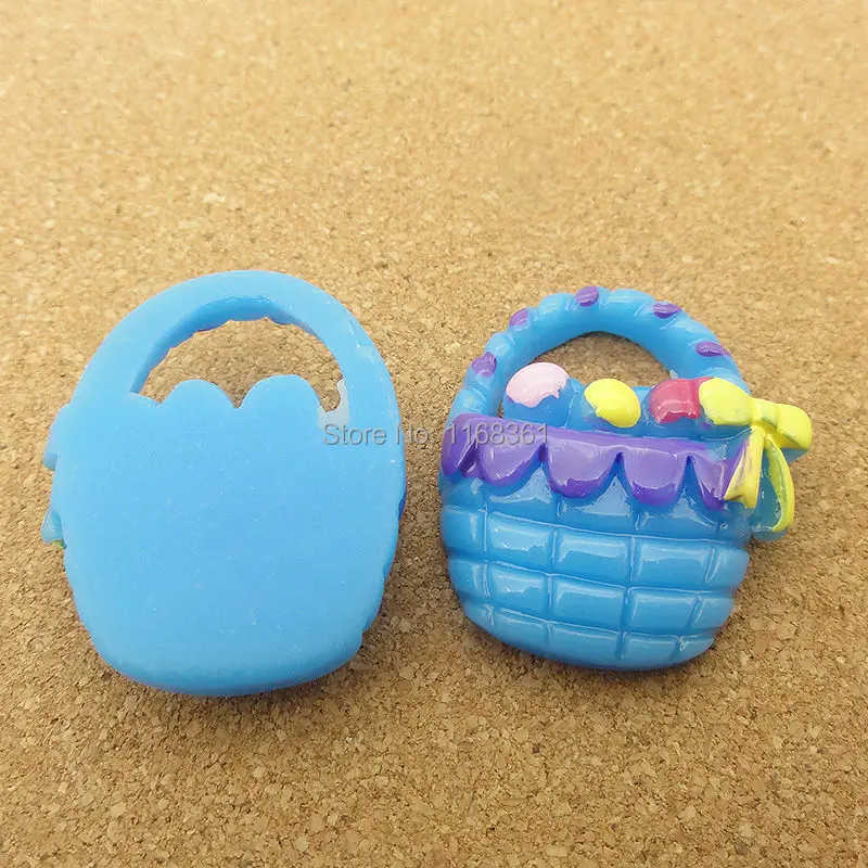 1pcs/lot resin flat back Halloween blue fruit basket 28mm Cabochons Scrapbooking Hair Bow Center DIY Christmas decration C118-2