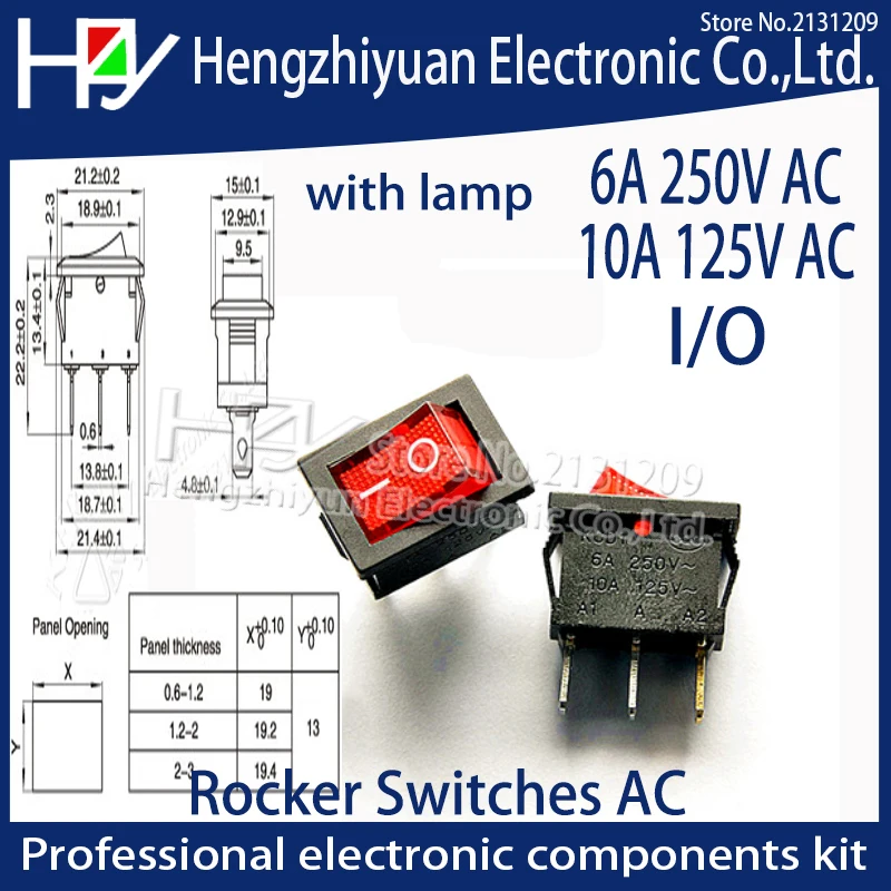 

Hzy 10pcs 15*21mm 2PIN SPST ON/OFF Boat Rocker Switch 6A/250V 10A/125V Car Dash Dashboard Truck RV ATV Home Sell At A Loss USA