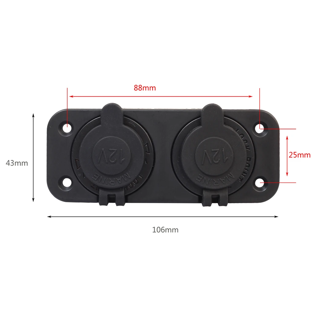 

New Arrival ABS Panel Car Auto Motorcycle Vehicle Cigarette Lighter Socket Power Outlet Plug Cap Cover Lid Two Mouth