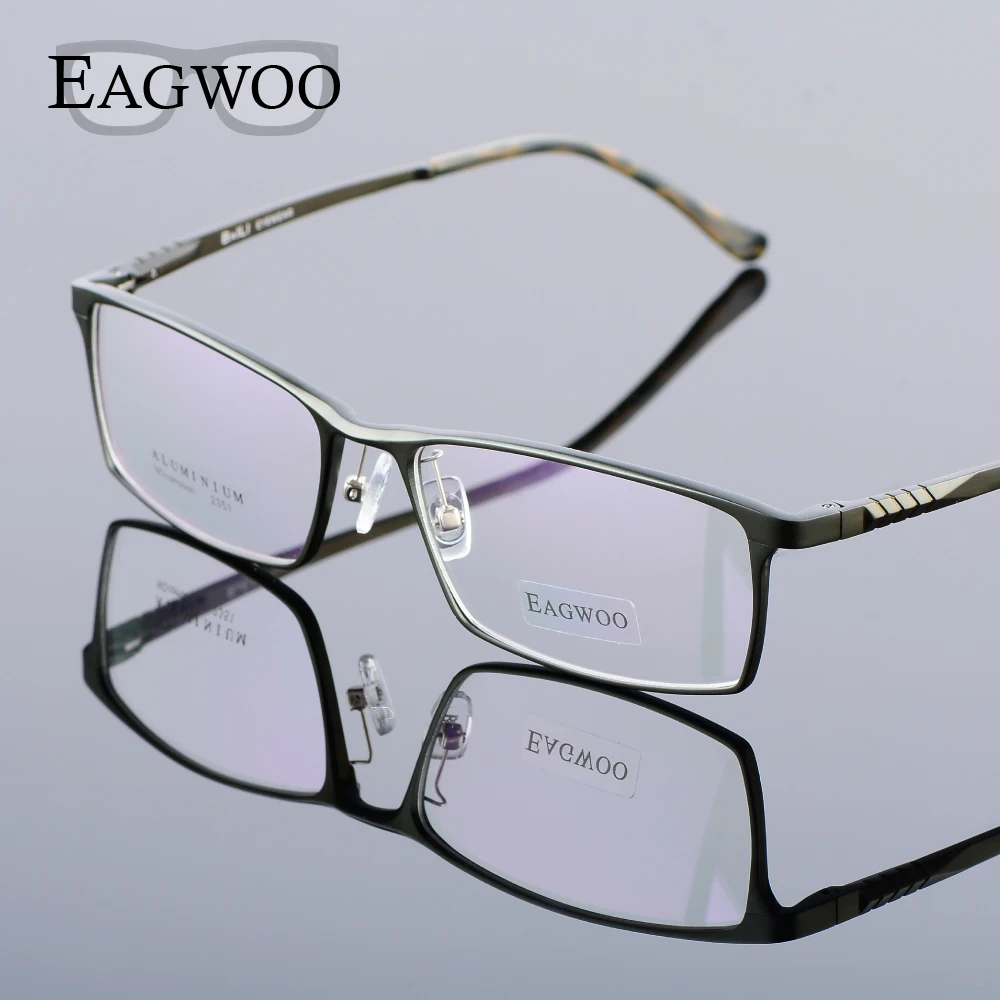 Eagwoo Aluminum Men Wide Face Prescription Eyeglasses Full Rim Optical Frame