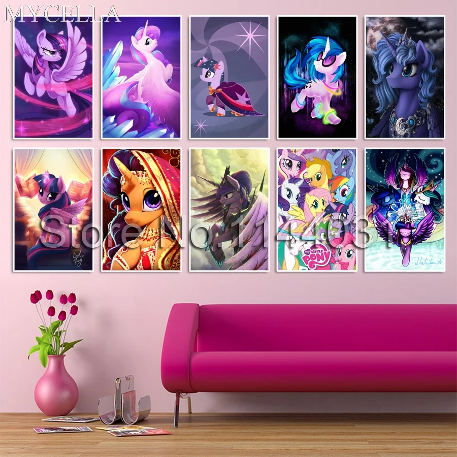 MYCELLA 5D DIY Diamond Painting Cartoon Animals Embroidery Full Square Diamond Cross Stitch Rhinestone Mosaic Little Pony Gift