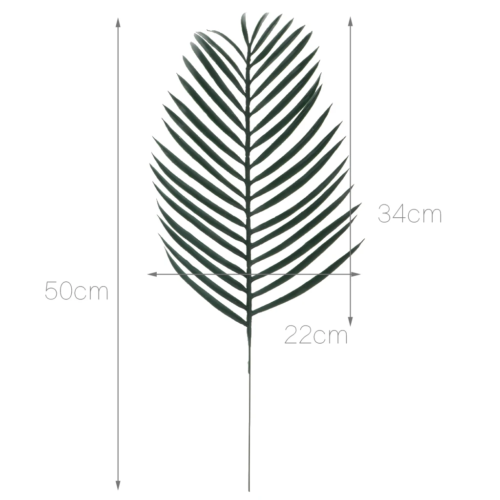 12Pieces Artificial Palm Leaf Cycas Leaves Household Office Decorative Plastic