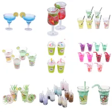 1/2/3 шт 1/12 кукольный домик миниатюра аксессуары Фруктовый чай чашки моделирование миниатюрный напитки модель мебель игрушка кукла украшение дома