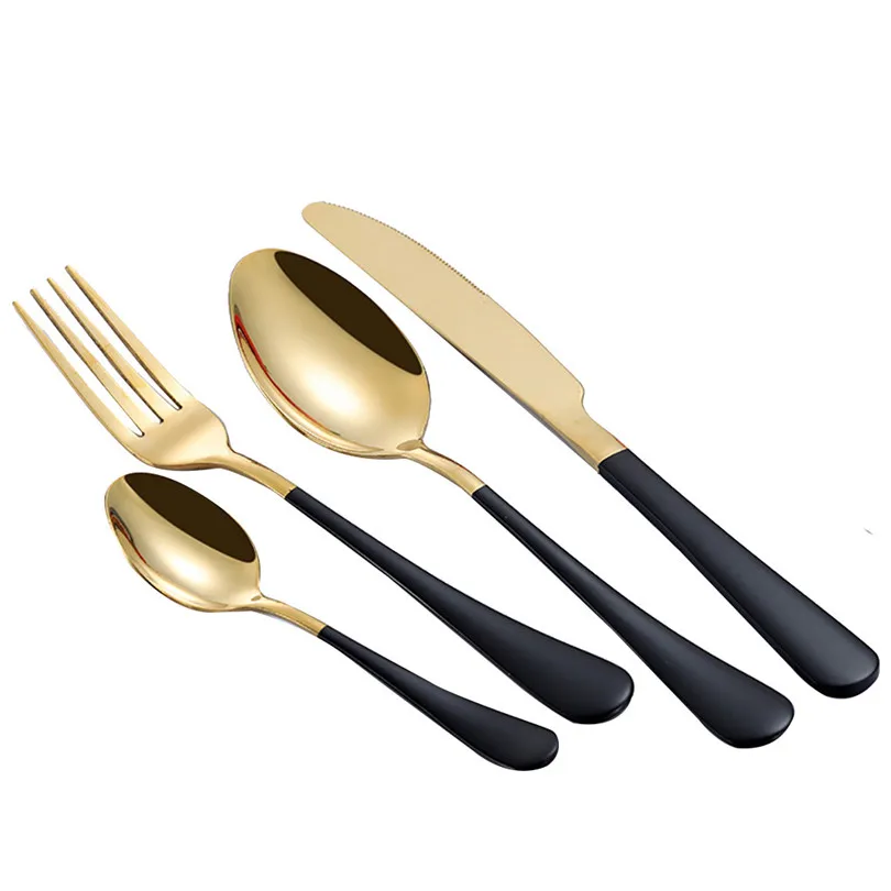 4PCS dinnerware set Kitchen Tools 2019 new Stainless Steel Upscale Dinnerware Flatware Cutlery Fork Spoon Teaspoon #3m18 (2)