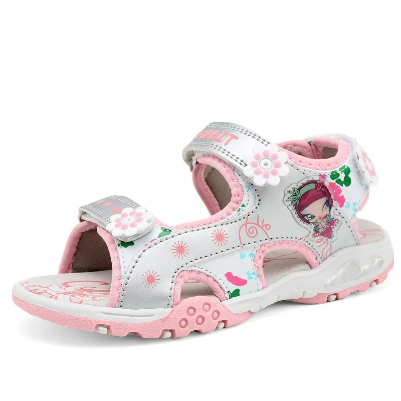 

2017 Summer New Fashion Children Sandals Kids Girls Sandals Summer Boys Girl Pink Gold Silver Sandals Shoes Size 25-37