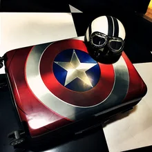 20 24 28 дюймов Капитан Америка багаж для мужчин и женщин Marvel колесных чемоданов/чемодан на колёсиках для поклонников-героев