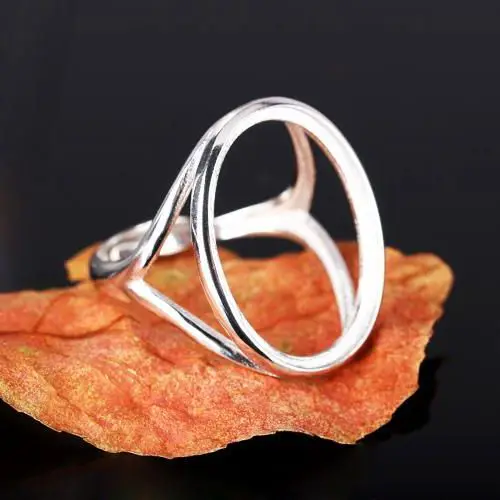 

Sterling Silver 925 White Gold Color Semi Mount Wedding Ring for 16x20mm/18x22mm Oval Cahochon Gemstone Fine Jewelry Setting