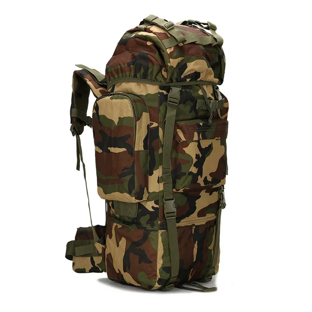 70L Metal Steel Frame Bag Men's New Military Backpack Waterproof Nylon