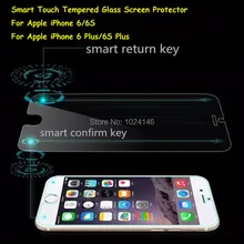 Magic Touch Smart Shortcut Tempered Glass Screen Protector For Apple iPhone 6 6S Plus 4.7″ 5.5″ W/ Smart Back Confirm Button Key