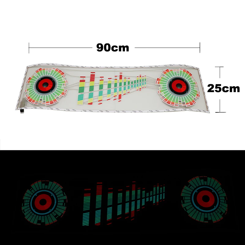 Niscarda светодиодный эквалайзер на лобовое стекло автомобиля с активированным звуком неоновый EL светильник Музыка Ритм вспышка лампа наклейка Стайлинг с коробкой управления