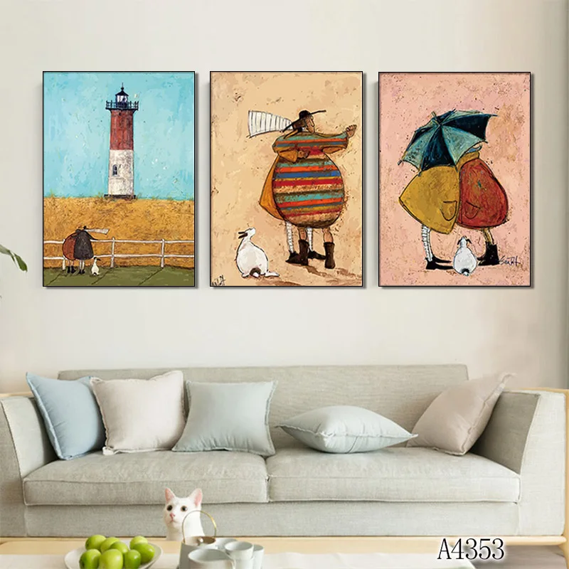 Home Garden Home Decor Contemporary Canvas Wall Art Prints African American Lovers Couple Home Decor
