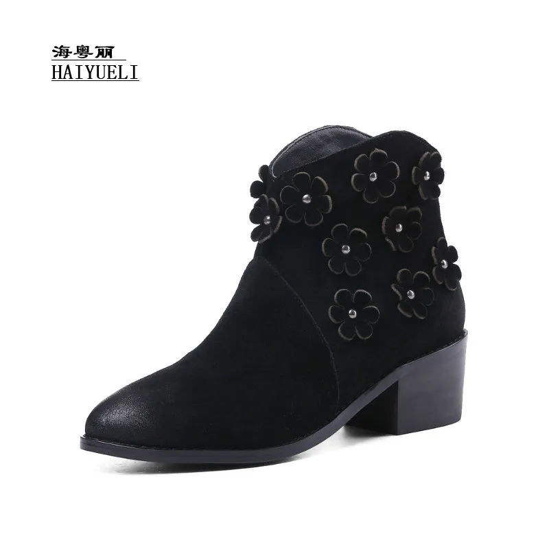 

Top Product Women Shoes Genuine Leather Pure Handmade Ankle Boots Snow Boots Autumn Winter Boots