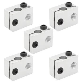 

5pcs Heat Block Aluminum For V5 V6 J-head Extruder Hotend 3D Printer Parts Sandblasting Oxidation Treatment 20mmx16mmx12mm