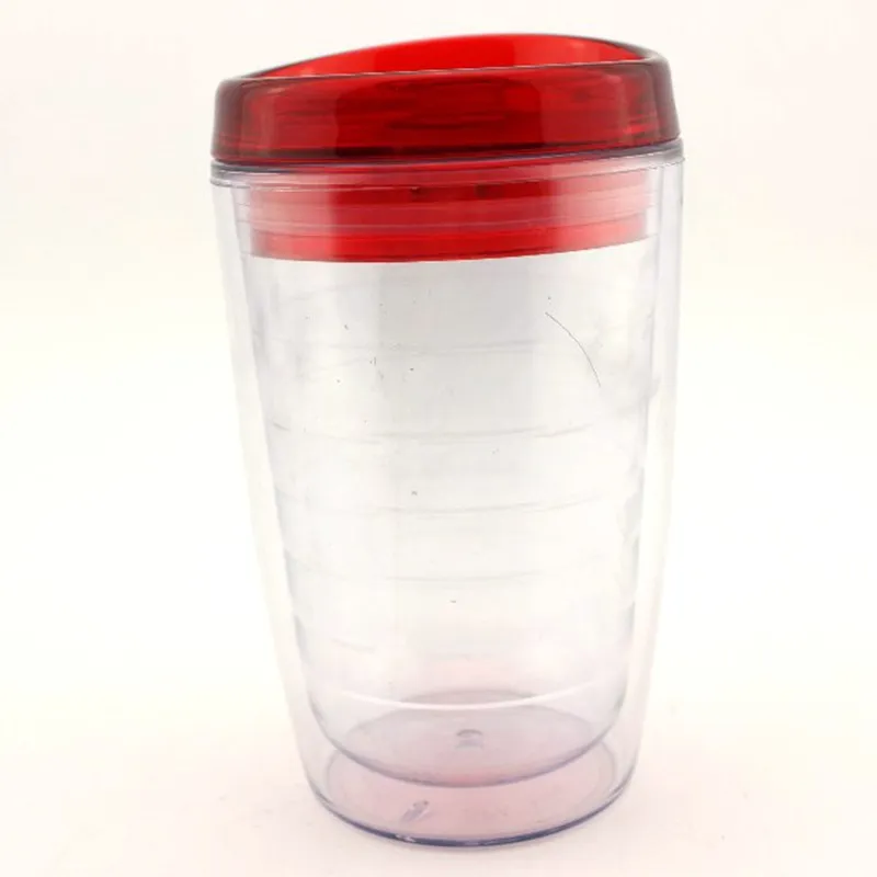 Acrylic tumbler plastic double wall tumbler with slider lid and