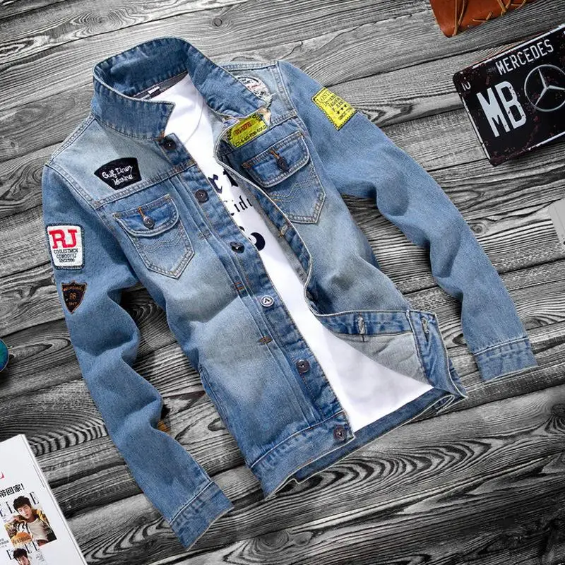 

ZOGAA 2019 Spring Autumn Youth Jeans Jacket Men Casual Holes Turn-down Collar Korean Slim Jacket Hip Hop Streetwear Jackets Men