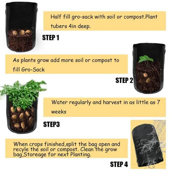 10 галлонов мешок для выращивания картофеля садовый баррель садоводческий мешок для роста растений E2S