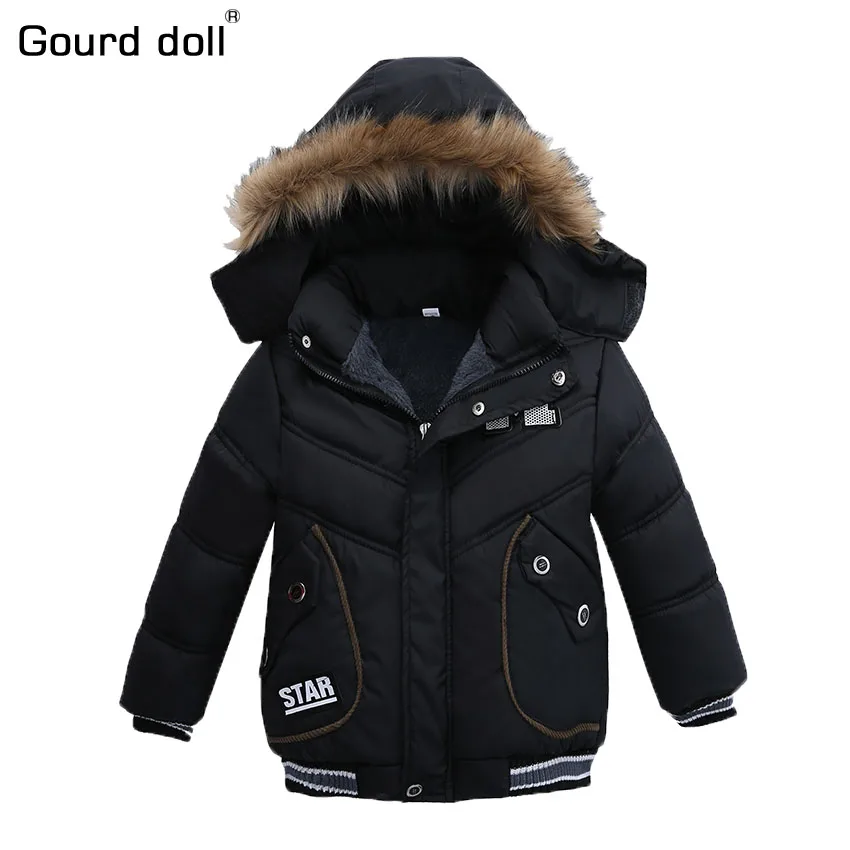 

2-5T Fashion 2017 Winter Jacket For Boys Parkas Children Outerwear Coat Hooded Jacket Kids Warm Cotton-Padded Clothes Boy Jacket