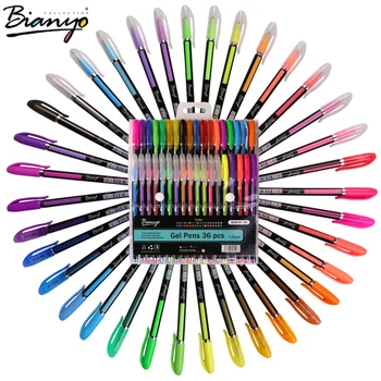 

Bianyo 36Color/Set Glitter Highlight Pen for Children School Art Supplier, Finecolour Neon Art Marker Gel Pen for Artist Design