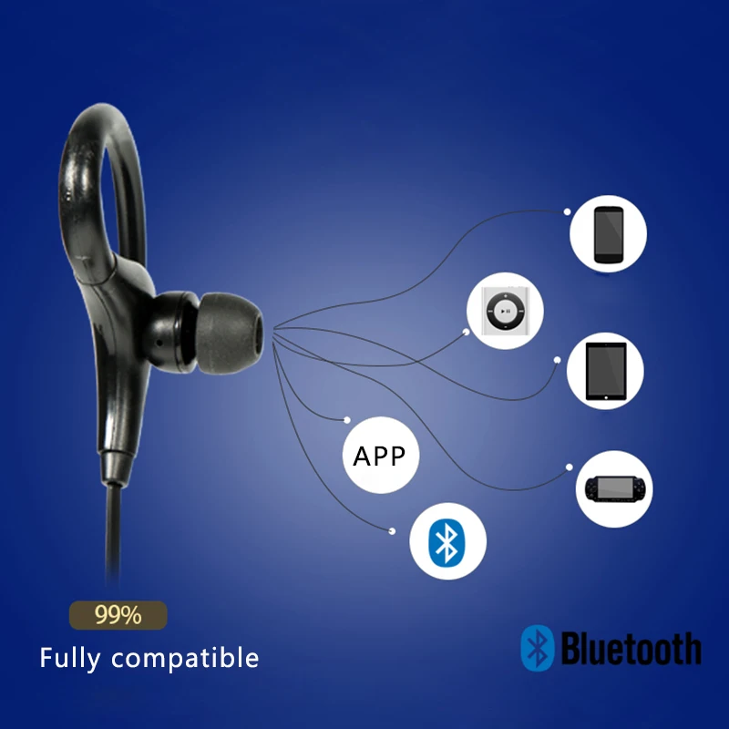 Беспроводные наушники Bluetooth 4 1 с крючком спортивные легкие басами для