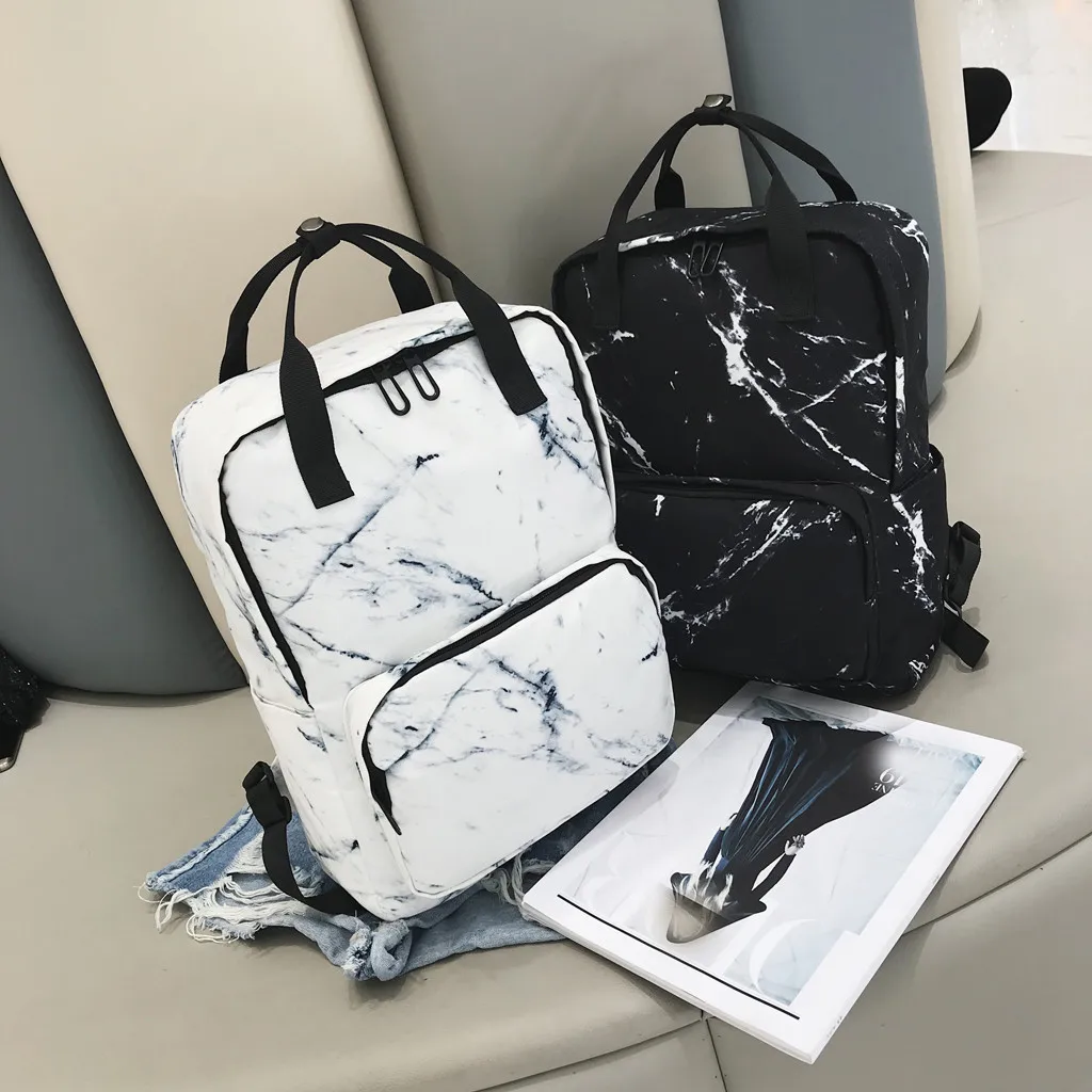 backpack travel Women Marble Pattern Large Capacity Bags Package Shoulder Bags backpack school student bag backpacks Ju17