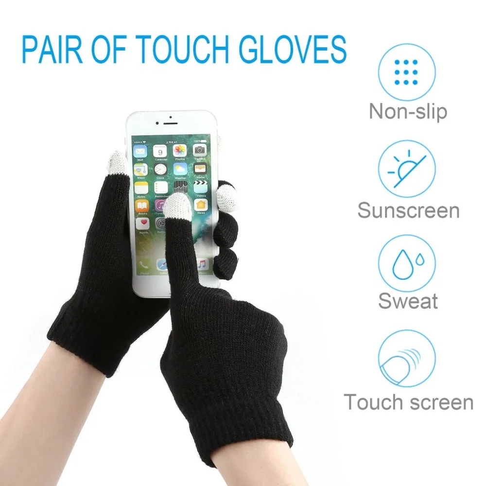 5PCS Winter Man Woman Capacitive Touch Screen Gloves Hand Warmer Wrist Gloves Thicken Warm Hand For iPhone For iPad3