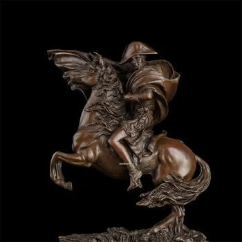 

Western Characters Napoleon Sculpture Ride A Horse Statues Brass Carving Arts Gift Craft Home Office Desk Furnishing