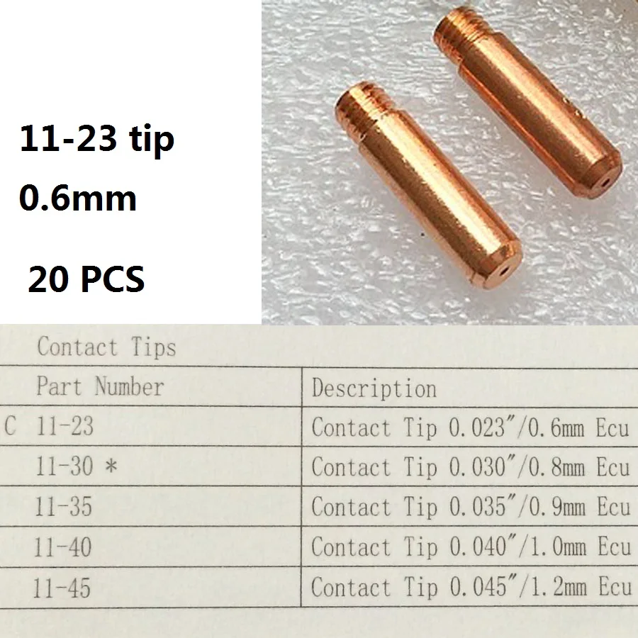 50PK Mig Welding Contact Tips 11-40 0.040 for Lincoln Tweco Mig Guns 100L Mini 
