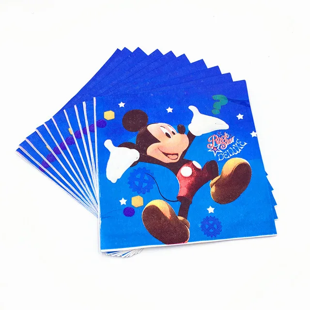 20pcs/lot mickey napkins baby shower mickey theme party supplies kids birthday party decoration