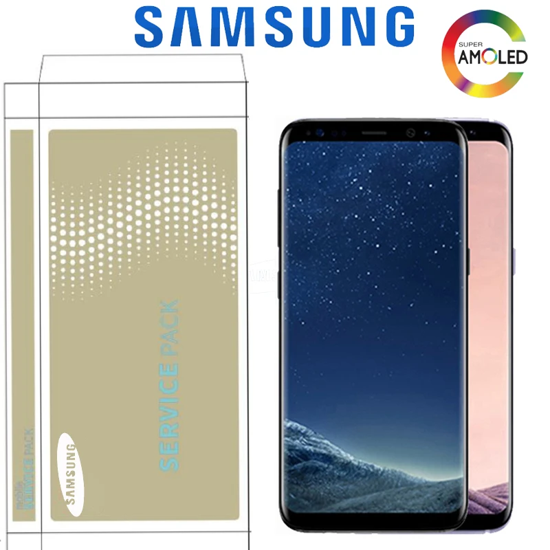 Супер AMOLED дисплей для samsung S8 G950F G950U S8 Plus G955 G955F lcd кодирующий преобразователь сенсорного экрана в сборе с рамкой