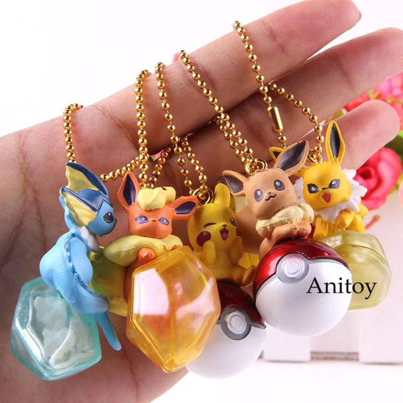 

Anime Eevee Figure Jolteon Vaporeon Flareon Keychain Twinkle Dolly Mini PVC Collection Toys 5pcs/set