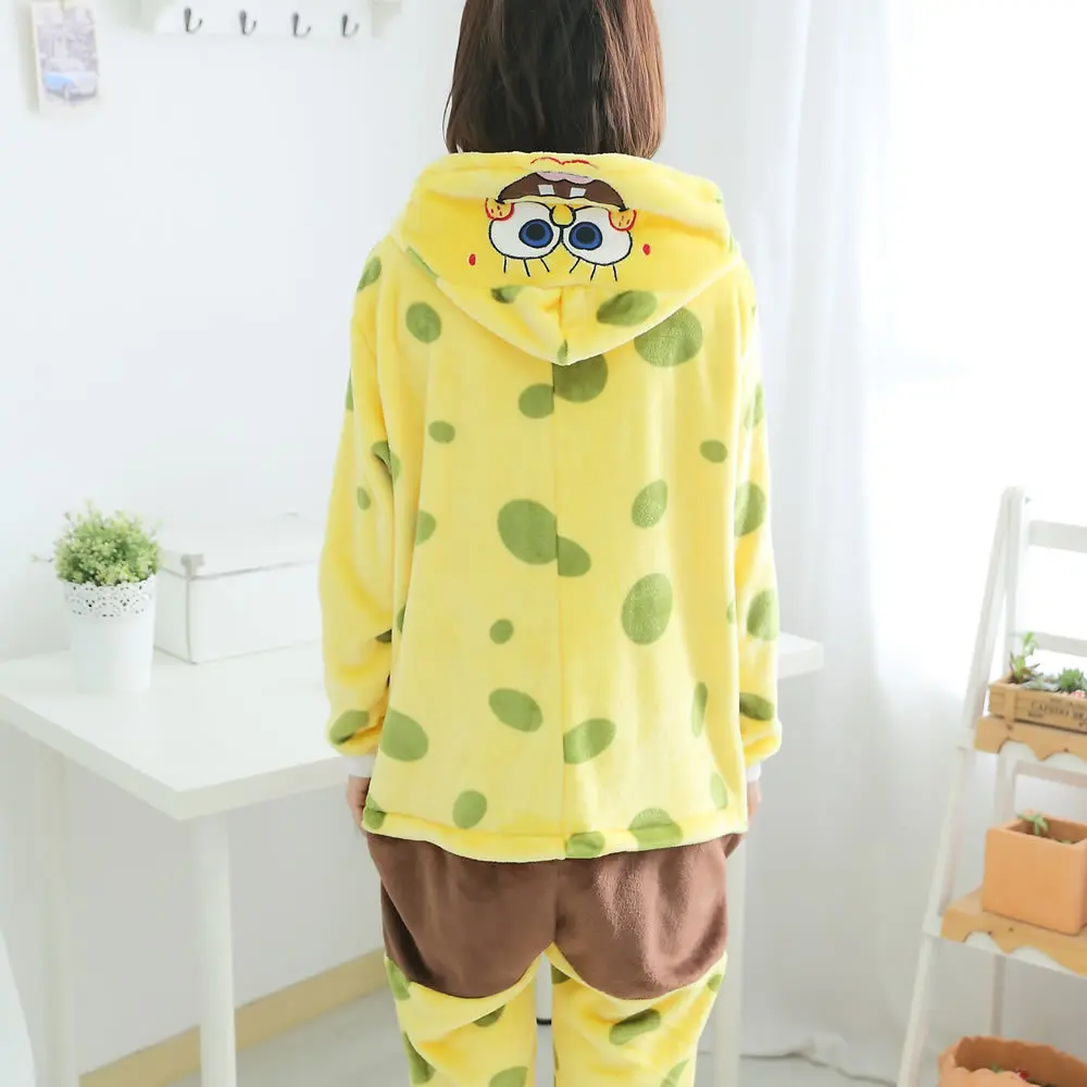 Животного Пижама Kigurumi для взрослых женские пижамы, пижама, нарядное платье для девочки; на лямках; принт зимние Фланелевая Пижама Ночные костюмы