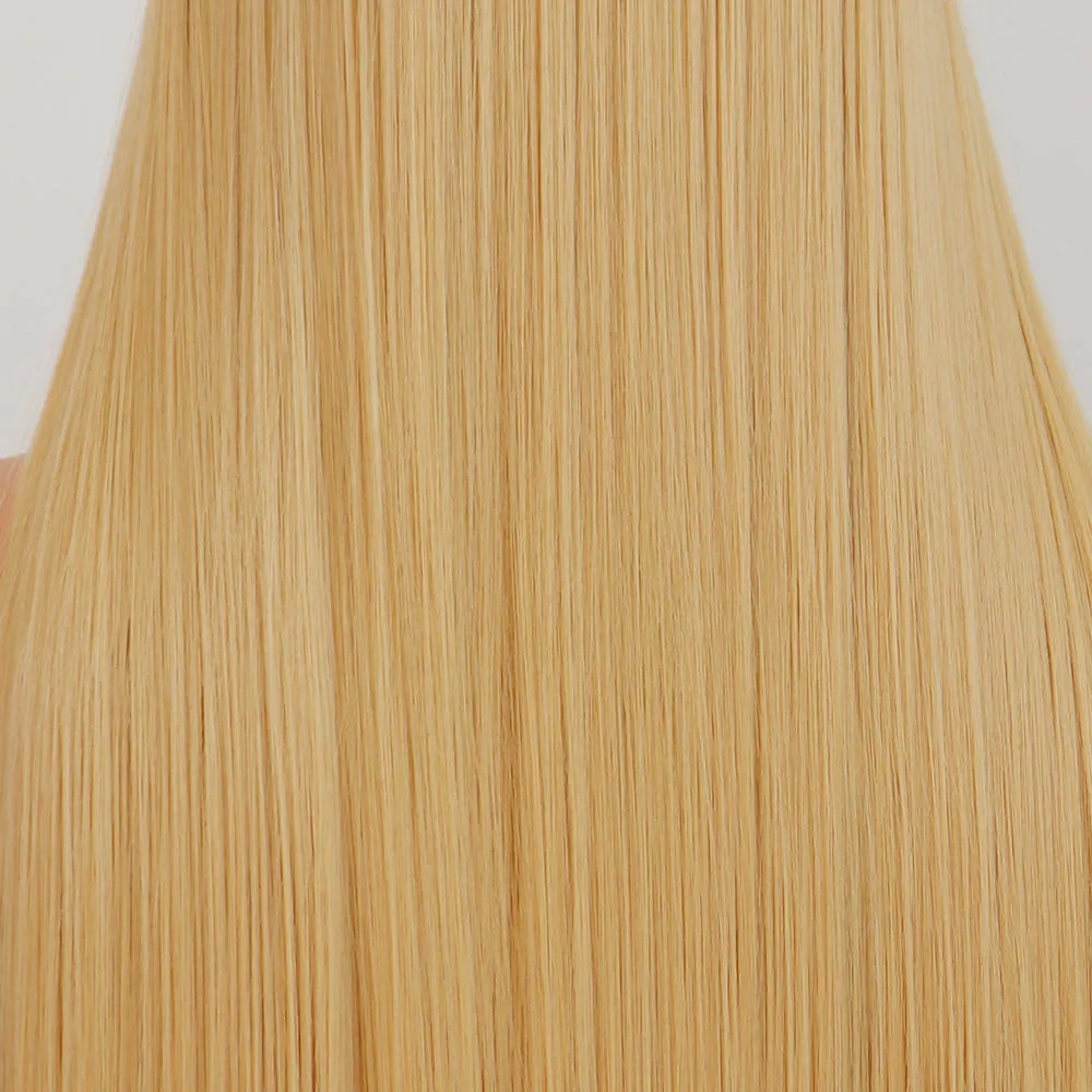 #613 Maycaur 13X4 Inch Long Curly Synthetic Lace Front Wigs Black Blonde#613 Pink Green Orange Color Hair Wigs for Black Women - Цвет: #613