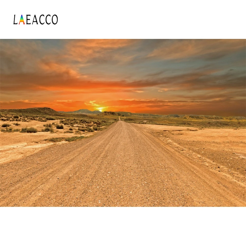

Laeacco Gobi Desert Road Tourism Adventure Scenery Personalized Photography Backgrounds Photographic Backdrops For Photo Studio