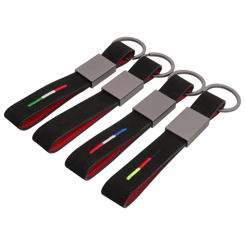 

Tri-color Key Chain Car Decoration Zinc Alloy Key Ring Leather Keychain for Toyota Corolla Rav4 Volkswagen Polo Skoda Octavia